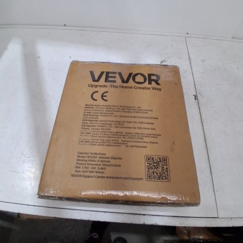 VEVOR CAST IRON TORTILLA PRESS PRE-SEASONED TORTILLA AND ROTI MAKER - 8" - BLACK - (MODEL: HES200) image 4