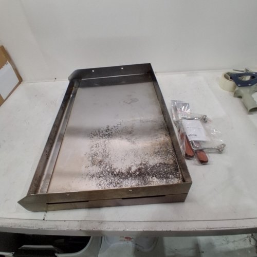 STOVE TOP GRIDDLE WITH HANDLES AND OIL GROOVE - 25" X 16" - STAINLESS STEEL image 3