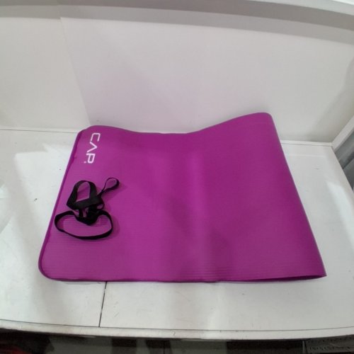 CAP BARBELL HIGH DENSITY EXERCISE YOGA MAT WITH STRAP - 71" X 24" - WINE image 2