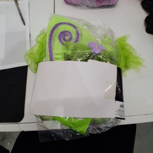 3PC TODDLER GREEN FAIRY COSTUME - 3-4T - GREEN AND PURPLE (DRESS , HEADBAND, WINGS) image 3