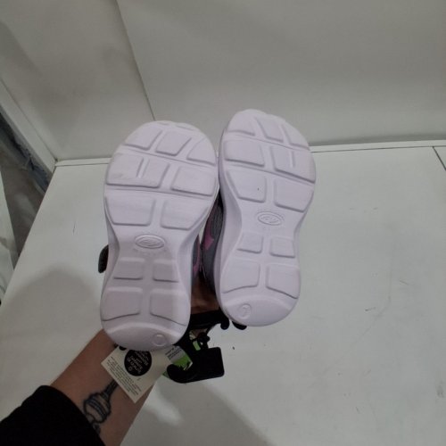 TODDLER GIRL'S ATHLETIC WORKS VELCRO SNEAKERS WITH NON-MARKING SOLES - SIZE 7 - PINK/GREY/WHITE (STYLE: 76MICAGY23) image 4
