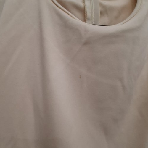 WOMEN'S CAP SLEEVE MIDI DRESS SIDE SPLIT ROUND NECK BUSINESS CASUAL DRESSY GOWN - MEDIUM - CREAM image 4