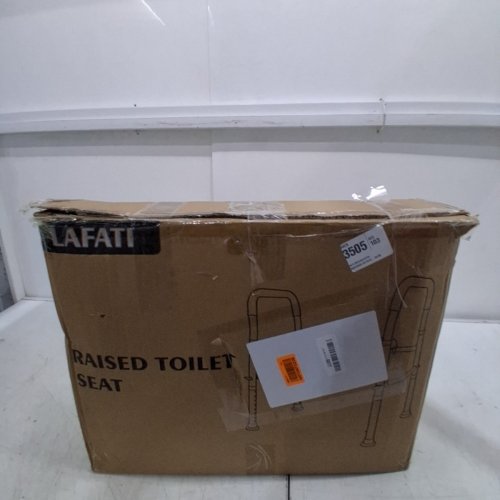 LAFATI HEAVY DUTY RAISED TOILET SEAT WITH HANDLES - 330LBS CAPACITY - GREY image 5