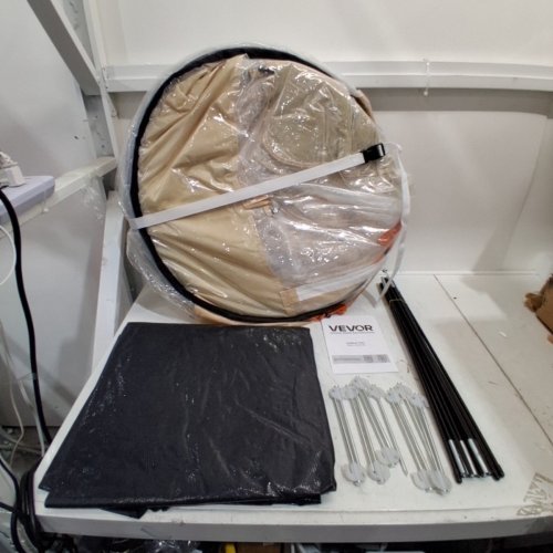 POP UP BUBBLE TENT WITH WATERPROOF TOP COVER - 10FT X 9.2FT - 8 PERSON - BEIGE (MODEL: 121085) image 2