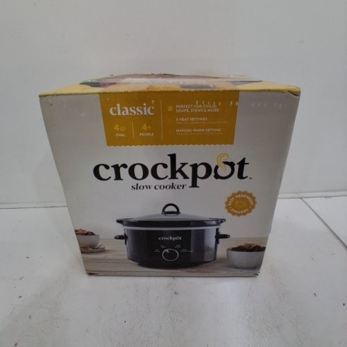 CROCKPOT CLASSIC SLOW COOKER WITH THREE HEAT SETTINGS - 4QT - BLACK image 3