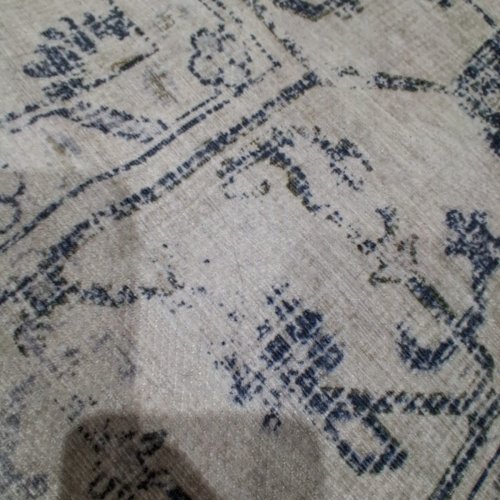WASHABLE NON-SLIP VINTAGE AREA RUG - 8FT X 10FT - IVORY /BLUE image 6