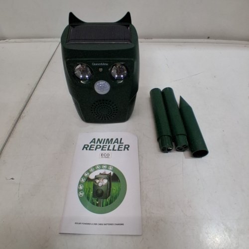 QUEENMEW SOLAR POWER ULTRASONIC ANIMAL REPELLER - 15-50KHZ - GREEN image 5