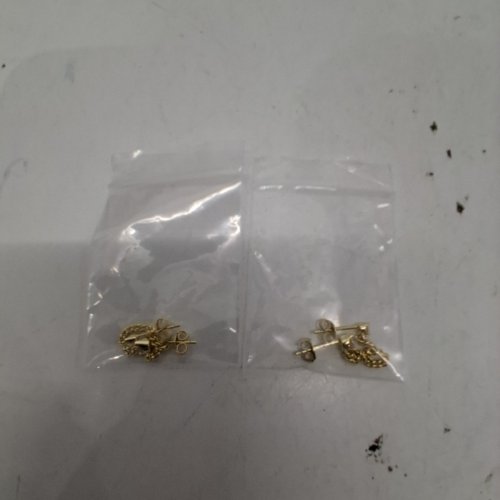 ADULTS CURB CHAIN DROP STUD EARRINGS -35 MM CHAIN LENGTH - GOLD TONE image 5
