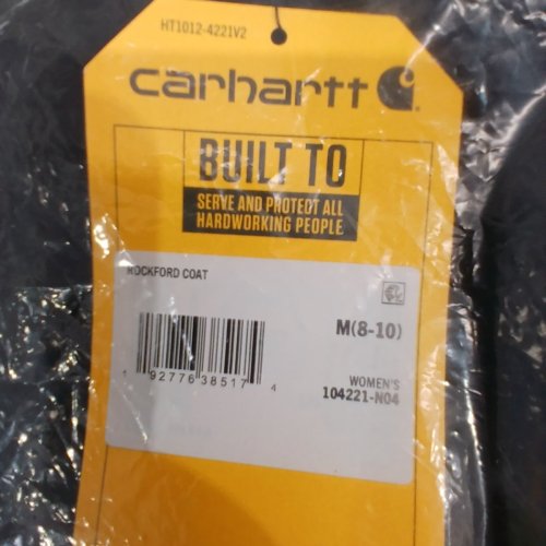 WOMEN'S CARHARTT ROCKFORD WATER REPELLENT COAT - MED (8-10) - BLACK (STYLE: 104221-N04) image 2