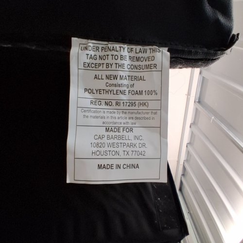 CAP BARBELL QUAD-FOLD ANTI-TEAR EXERCISE MAT - 9.6FT X 3.8FT - BLACK image 2