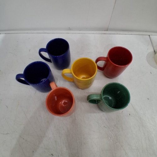 6PC OVER & BACK ARCH STONEWARE MUGS - 480ML - ASSORTED COLORS image 4