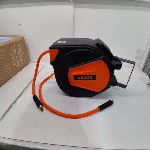 RETRACTABLE AIR HOSE REEL - 3/8 IN X 50FT - HYBRID AIR HOSE - MAX 300PSI - ORANGE - (MODEL: NWA-D15) image 2