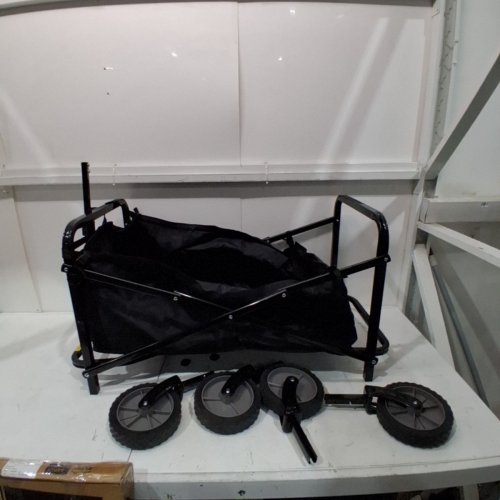 AMAZON BASICS COLLAPSIBLE FOLDING HEAVY DUTY UTILITY WAGON-265LBS MAX-BLACK (MODEL: JC160) image 2