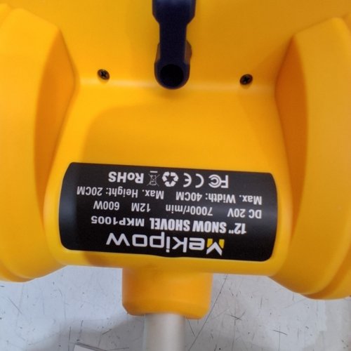 MEKIPOW CORDLESS ELECTRIC SNOW SHOVEL FOR DEWALT 20V BATTERY - *TOOL ONLY* - 12" - YELLOW/BLACK - (MODEL: MKP1005) image 3