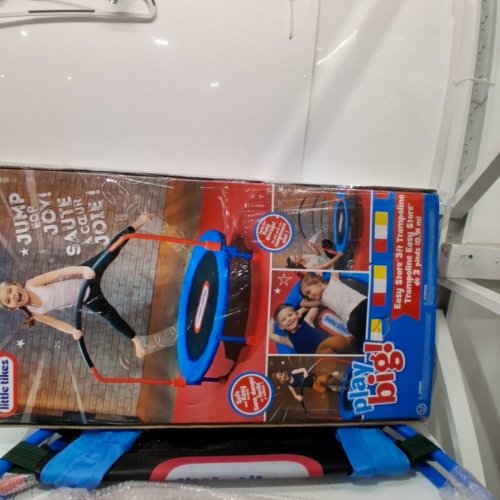 LITTLE TIKES PLAY BIG EASY-STORE KIDS TRAMPOLINE - 3FT - 55LB CAPACITY - BLUE/MULTI-COLOUR (MODEL: 642265PC) image 4