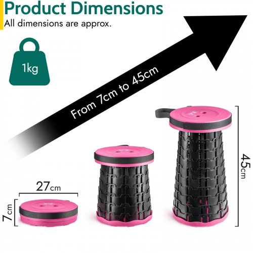 TELESCOPING FOLDABLE TELESCOPIC STOOL 4.0 - PINK image 2