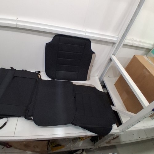 6PC FAUX LEATHER UNIVERSAL CAR SEAT COVERS - BLACK image 4