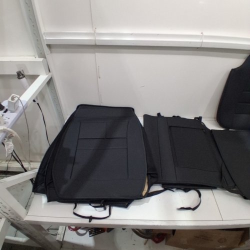 6PC FAUX LEATHER UNIVERSAL CAR SEAT COVERS - BLACK image 5