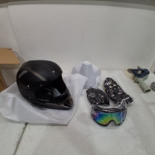 4PC KIDS YOUTH ATV DIRT BIKE MOTORCYCLE HELMET - MEDIUM - GREY image 3