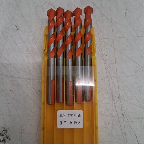 5PK DRILL BIT SET - 12MM X 120MM - ORANGE/SILVER image 2