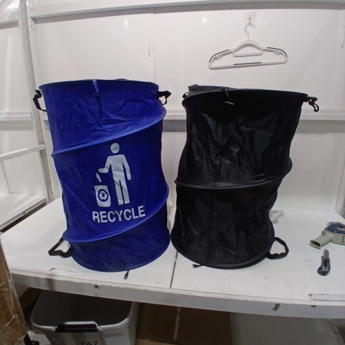 2PK COLLAPSIBLE POP UP TRASH BAGS - BLUE/BLACK image 4