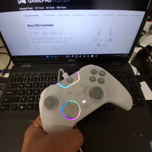 EASYSMX MULTIPLATFORM WIRELESS GAMING CONTROLLER WITH QUIET BUTTON AND 2.4G USB RECEIVER AND BLUETOOTH MODES FOR PC/SWITCH/IOS/ANDROID - WHITE (MODEL: X05PRO) image 2