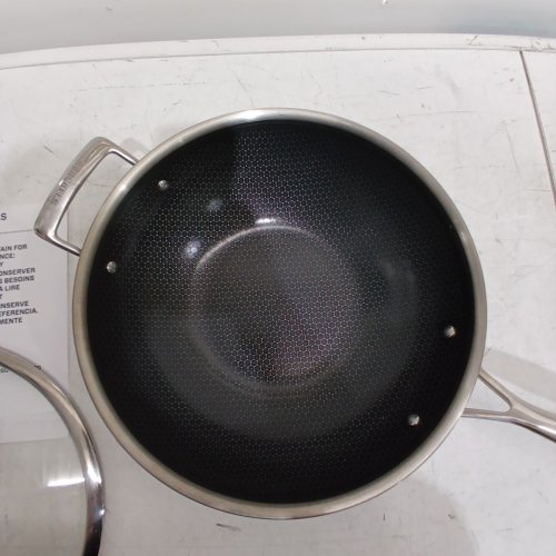 HENCKELS PARADIGM DUAL PERFORMANCE TRI-PLY WOK WITH LID - 12" - GREY/STAINLESS STEEL (MODEL: 1883276) image 4