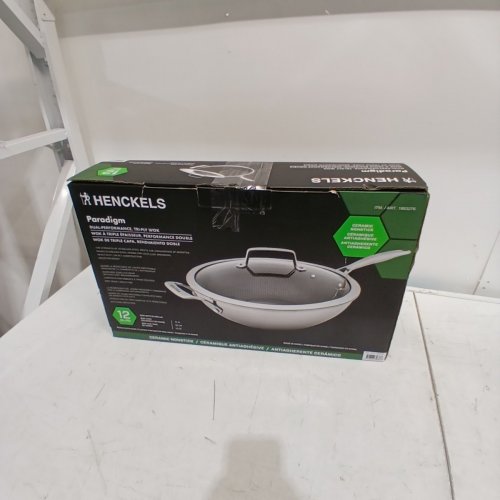 HENCKELS PARADIGM DUAL PERFORMANCE TRI-PLY WOK WITH LID - 12" - GREY/STAINLESS STEEL (MODEL: 1883276) image 6