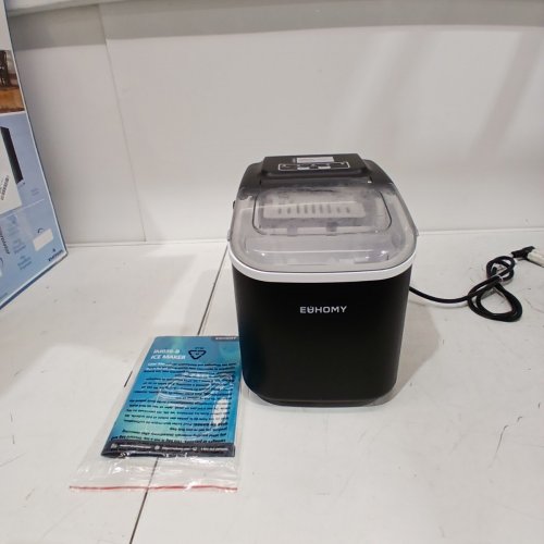 EUHOMY COUNTERTOP ICE MAKER MACHINE WITH HANDLE, BASKET AND SCOOP - MAKES 26LBS PER DAY - BLACK (MODEL: IM030-BBL-CAEH) image 3