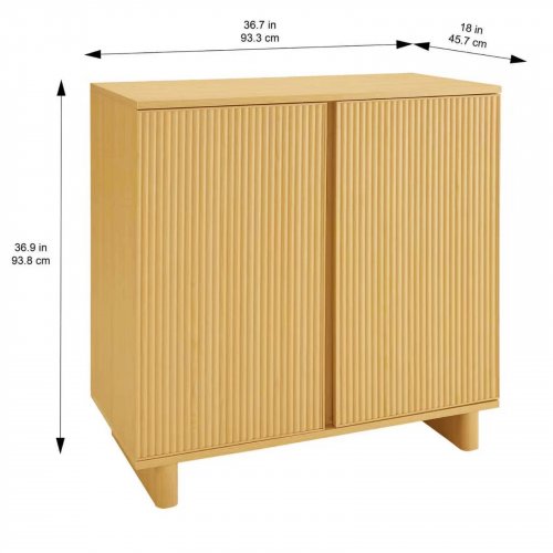 LILLIAN FLUTED BAR CABINET - 37" - NATURAL (MODEL: BHS336249972036/50637443) image 2