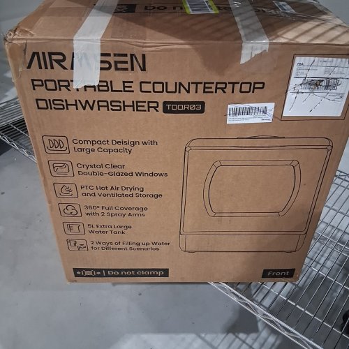 AIRMSEN 5-PROGRAM COUNTERTOP PORTABLE DISHWASHER - 5L - WHITE - (MODEL: TDQR03) image 5