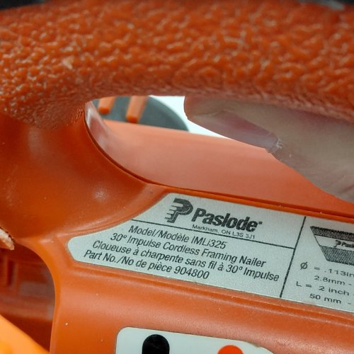 PASLODE CORDLESS 30° IMPULSE FRAMING NAILER - ORANGE (MODEL: IM325) image 5