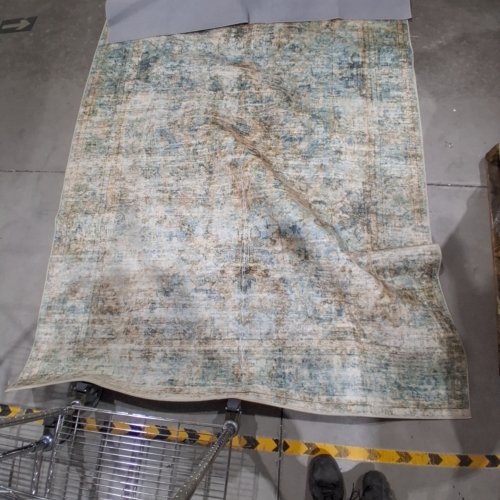 NON-SLIP VINTAGE DISTRESSED AREA RUG - 8FT X 6FT - MULTICOLOUR image 2