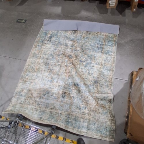 NON-SLIP VINTAGE DISTRESSED AREA RUG - 8FT X 6FT - MULTICOLOUR image 3