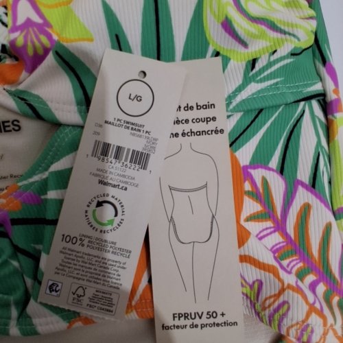 WOMEN'S NO BOUNDARIES O-RING ONE-PIECE SWIMSUIT - LARGE - MULTICOLOUR FLORAL image 2