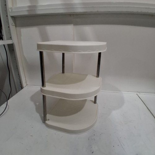 3-TIER CORNER SHELF UNIT - WHITE image 2