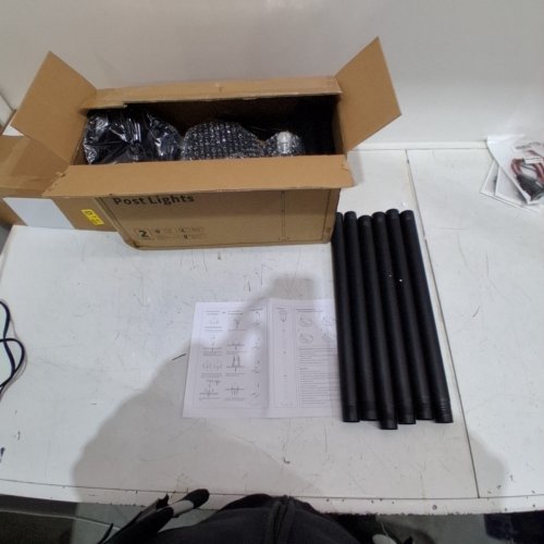 2PK UNBRANDED ADJUSTABLE OUTDOOR SOLAR LAMP POST LIGHTS - 19" TO 63" image 2