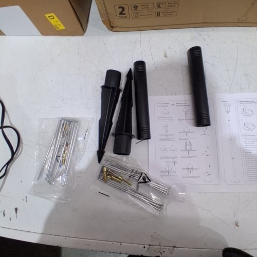 2PK UNBRANDED ADJUSTABLE OUTDOOR SOLAR LAMP POST LIGHTS - 19" TO 63" image 4