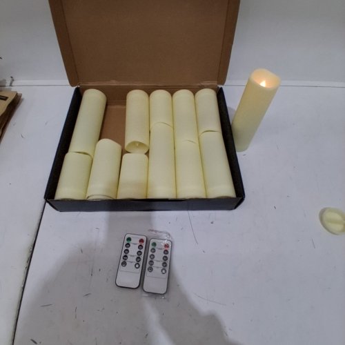 12PC YIIA BATTERY FLAMELESS CANDLES WITH REMOTE - MULTI SIZE image 3