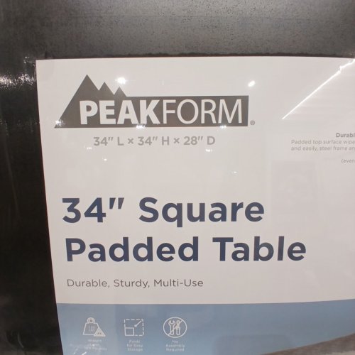 PEAKFORM SQUARE PADDED folding TABLE - 34" X 34" X 28" - BLACK image 3