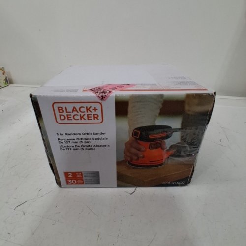 BLACK + DECKER 5" CORDED RNADOM ORBIT SANDER WITH DUST COLLECTION BAG (MODEL: ‎BDERO100) image 4