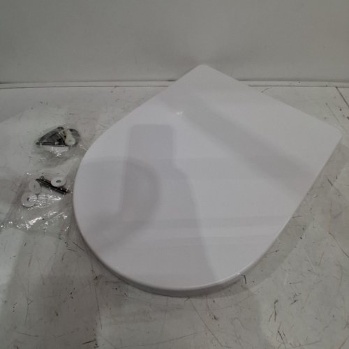 AOLALA SOFT CLOSE D SHAPED TOILET SEAT - 18" - WHITE (MODEL: ‎AOLALA-MTG01) image 2