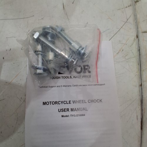 MOTORCYCLE WHEEL CHOCK CRADLE HOLDER WITH 3 ADJUSTABLE HOLES - 1800LB CAPACITY - 15" - 21" - (MODEL: TYGJ210084) image 4