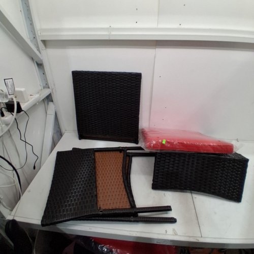 COSTWAY RATTAN PATIO CHAIR WITH SEAT CUSHION - RED (MODEL: HW75200RE) image 2
