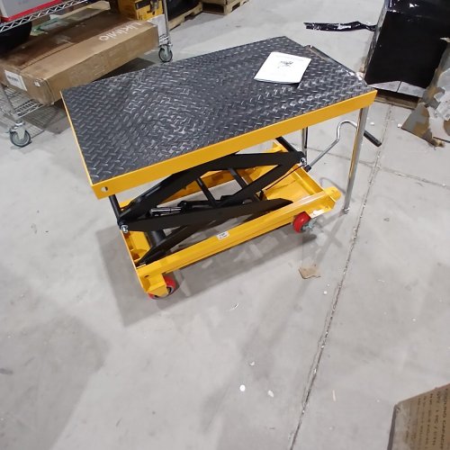 HYDRAULIC MANUAL LIFT CART TABLE - 36" X 20" LIFT HEIGHT 59" - 77OLBS WEIGHT CAPACITY - YELLOW (MODEL: TFD35) image 4