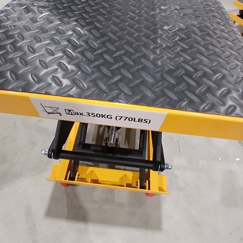 HYDRAULIC MANUAL LIFT CART TABLE - 36" X 20" LIFT HEIGHT 59" - 77OLBS WEIGHT CAPACITY - YELLOW (MODEL: TFD35) image 5