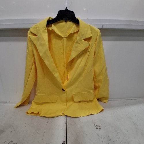 WOMENS GRRVTRZ ONE BUTTON BLAZER - MEDIUM-YELLOW image 2