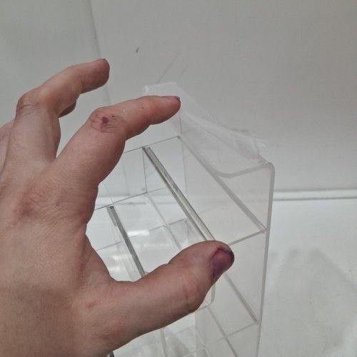 MULTIPURPOSE MULTI LAYERS ACRYLIC DISPLAY STAND - 11" X 4" X 10" - CLEAR image 3