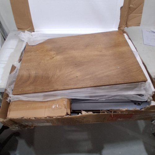 HOMFAN EXECUTIVE WOODEN WRITING DESK WITH STORAGE SPACE & CHARGING STATION - 55" X 28" X 29" - BROWN - (MODEL: AJ_DJ504490_2) image 6