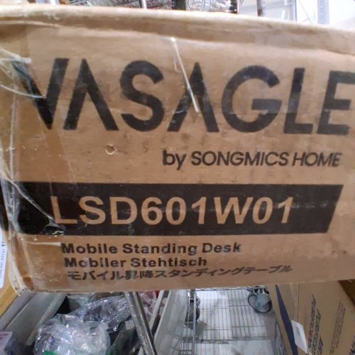 VASAGLE SMALL STANDING MOBILE DESK ON WHEELS - 27.6" X 15.7"/ 44LBS MAX - WHITE (MODEL: LSD601W01) image 2